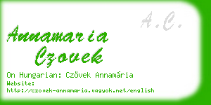 annamaria czovek business card