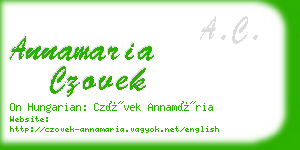 annamaria czovek business card